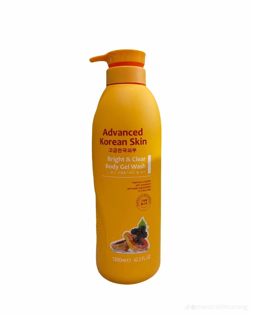 Advanced Korean Skin Bright & Clear Papaya Body Gel Wash -1200ml