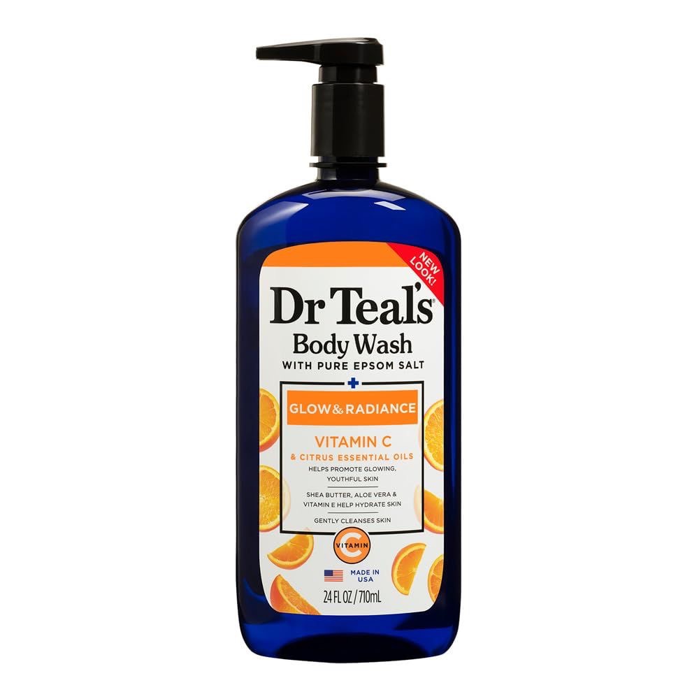 Dr Teal'S Glow & Radiance Body Wash With Pure Epsom Salt And Vitamin C - 710ml (24Oz)