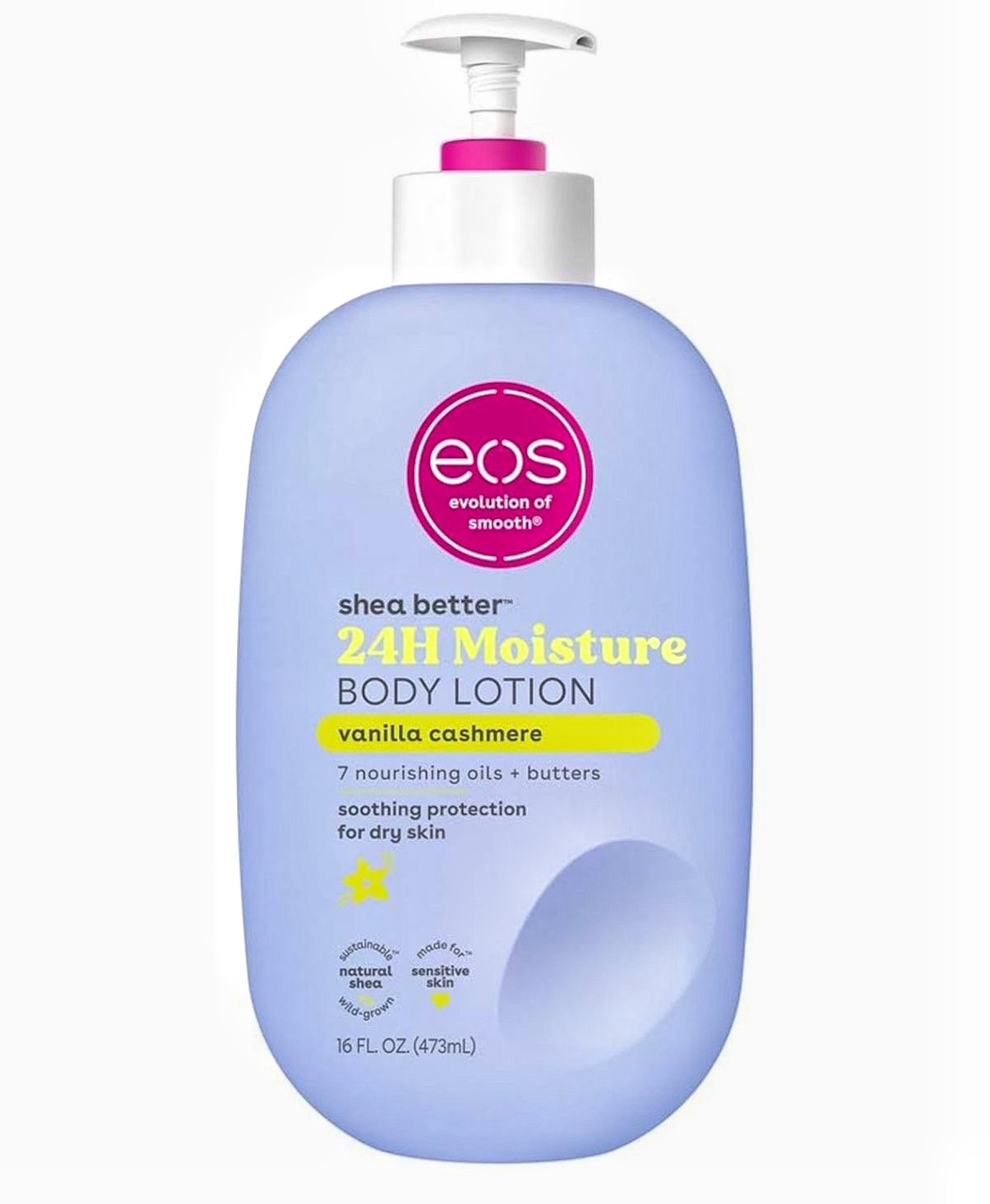 Eos Shea Better Body Lotion 24-hour Moisture Skin Care, Vanilla Cashmere, Lightweight & Non-greasy 473ml