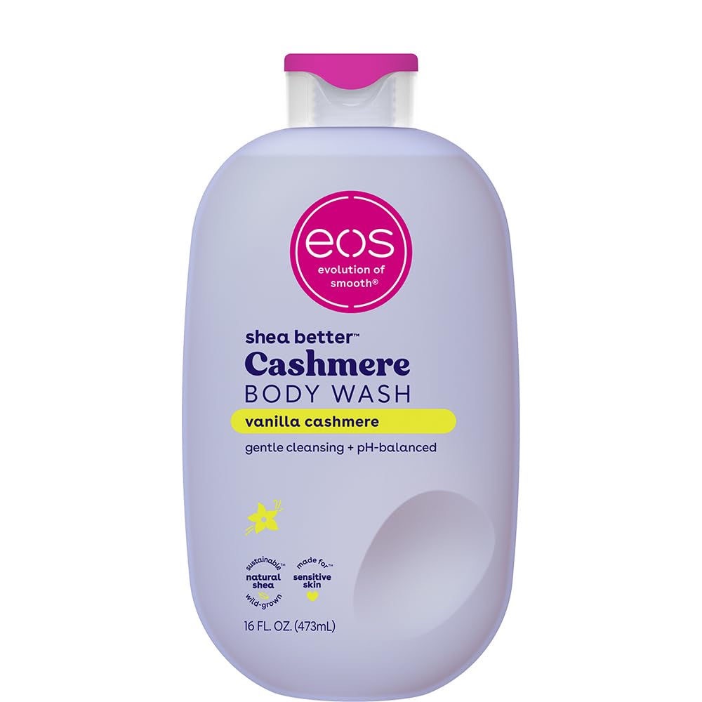 EOS Shea Better Cashmere Vanilla, Moisturising and Nourishing Shower Gel with pH Balanced Cream Gel Formula 473ml